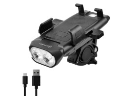 Briviga EBL-3612 Işık 650 Lümen USB Şarjlı Bisiklet Lamba 4 in1 Telefon Tutucu,Korna - BRIVIGA