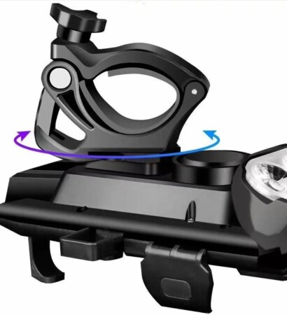 Briviga  EBL-3612 Işık 650 Lümen USB Şarjlı Bisiklet Lamba 4 in1 Telefon Tutucu,Korna  - 5