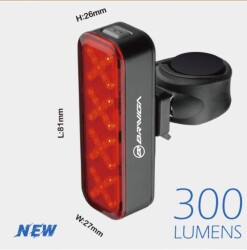 Briviga LW-R300 USB Şarjlı 300 Lümen Akıllı Arka Lamba Fren Sensörü - 2