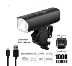 Briviga LW-F1000 USB Şarjlı 1000 Lümen Işık Bisiklet Lamba - 4