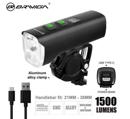 Briviga LW-F1400 USB Şarjlı 1500 Lümen Işık Bisiklet Lamba - 3