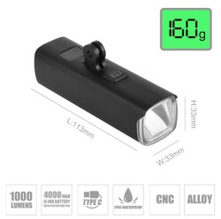 Briviga LW-G1000 USB Şarjlı 1000 Lümen Işık Bisiklet Lamba