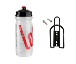 Elite Loli Şeffaf 600ml Matara ve Matara Kafesi Seti Montaj Vidası Dahil