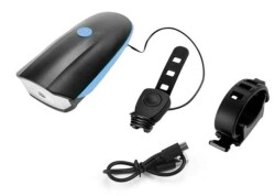 Forte GT 250 Lümen Bisiklet Ön Farı 2 İn 1 Korna 140 db Xbyc 6163 Usb Şarjlı Mavi