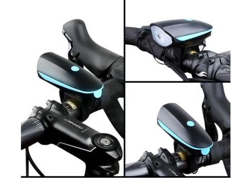 Forte GT 250 Lümen Bisiklet Ön Farı 2 İn 1 Korna 140 db Xbyc 6163 Usb Şarjlı Mavi - 6