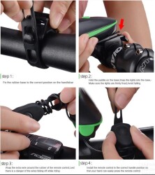 Forte GT 250 Lümen Bisiklet Ön Farı 2 İn 1 Korna 140 db Xbyc 6163 Usb Şarjlı Yeşil - 5