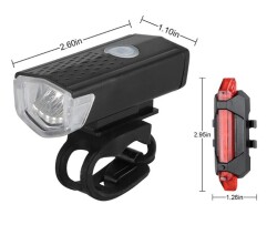 Forte GT Bisiklet Işığı USB şarjlı Led Ön Arka Set Xbyc 6116 - Forte GT
