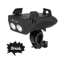 Forte GT Bisiklet Işık çok fonksiyonlu 4 IN 1 400 lümen bisiklet kornası telefon tutucu Power bankası Ön ışık Xbyc 6139 Siyah - Forte GT