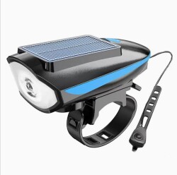 Forte GT Bisiklet Ön Farı 250 Lm Korna 140db Usb Solar Şarjlı Mavi Xbyc 6163 - 1