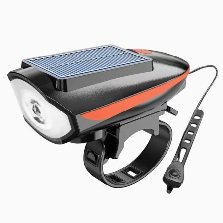 Forte GT Bisiklet Ön Farı 250 Lm Korna 140db Usb Solar Şarjlı Turuncu Xbyc 6163 - 1