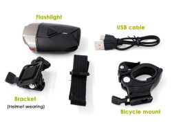 Forte GT Superl Lava 300lm Bisiklet Ön Işık Usb Kask ve Gidon Farı Xbyc 6126 - Forte GT