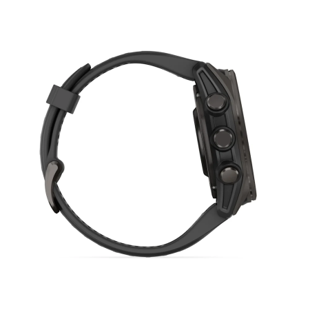 Garmin fenix 8 - 43 mm, AMOLED Sapphire, Karbon gri DLC titanyum, Siyah/Gri Silikon Kayışlı - 5