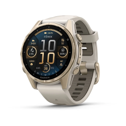 Garmin fenix 8 - 43 mm, AMOLED - Sapphire, Soft Gold ve Gri/Kum Taşı Silikon Kayışlı - Garmin