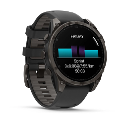Garmin fenix 8 - 47 mm, AMOLED Sapphire, Karbon Gri DLC Titanyum, Siyah/Gri Kayışlı - 3