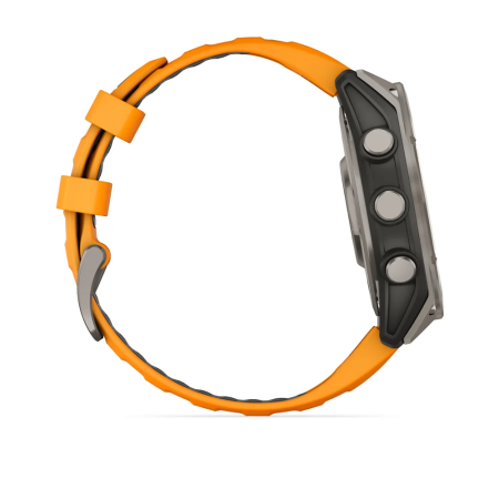 Garmin fenix 8 - 47 mm, AMOLED Sapphire, Titanyum, Turuncu/Grafit Silikon Kayışlı - 5