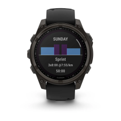Garmin fenix 8 - 47 mm, Solar, Sapphire - Karbon Gri DLC Titanyum, Siyah/Gri Silikon Kayışlı - 4