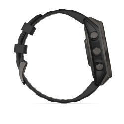 Garmin fenix 8 - 47 mm, Solar, Sapphire - Karbon Gri DLC Titanyum, Siyah/Gri Silikon Kayışlı - 5