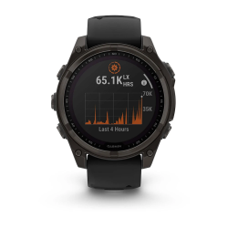 Garmin fenix 8 - 47 mm, Solar, Sapphire - Karbon Gri DLC Titanyum, Siyah/Gri Silikon Kayışlı - 2
