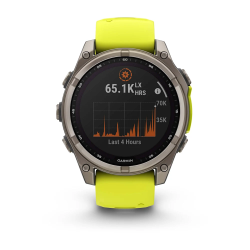 Garmin fenix 8 - 47 mm, Solar, Sapphire Titanyum, Amp Sarı/Grafit Silikon Kayışlı - 2