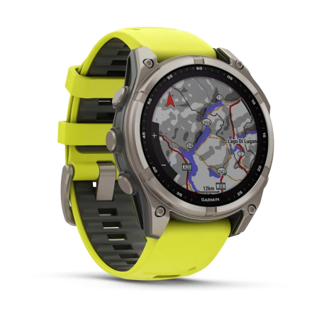 Garmin fenix 8 - 47 mm, Solar, Sapphire Titanyum, Amp Sarı/Grafit Silikon Kayışlı - 3