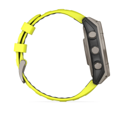 Garmin fenix 8 - 47 mm, Solar, Sapphire Titanyum, Amp Sarı/Grafit Silikon Kayışlı - 5