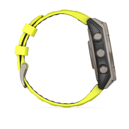 Garmin fenix 8 - 47 mm, Solar, Sapphire Titanyum, Amp Sarı/Grafit Silikon Kayışlı - 5