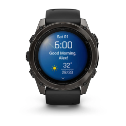 Garmin fenix 8 - 51 mm, AMOLED - Sapphire, Karbon Gri DLC, Siyah/Gri Silikon Kayışlı - 2