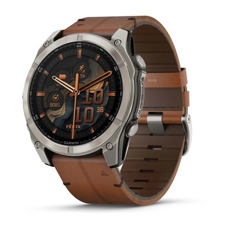 Garmin fenix 8 - 51 mm, AMOLED - Sapphire, Titanyum, Deri Kayışlı - 1