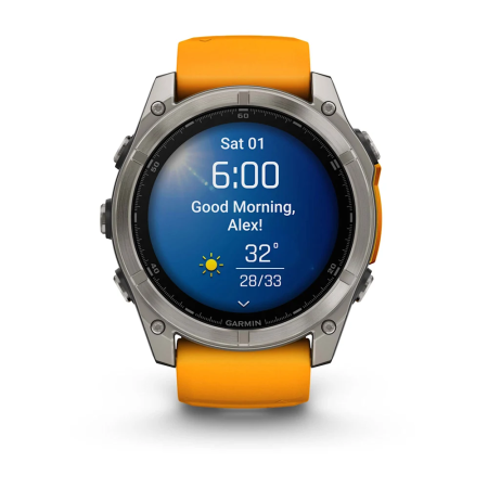 Garmin fenix 8 - 51 mm, AMOLED - Sapphire, Titanyum Turuncu/Grafit Kayışlı - 2
