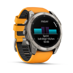 Garmin fenix 8 - 51 mm, AMOLED - Sapphire, Titanyum Turuncu/Grafit Kayışlı - 3