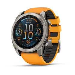 Garmin fenix 8 - 51 mm, AMOLED - Sapphire, Titanyum Turuncu/Grafit Kayışlı