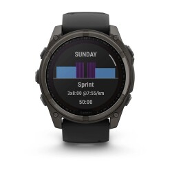 Garmin fenix 8 - 51 mm, Solar, Sapphire, Karbon gri DLC Titanyum, Siyah/Çakıl Grisi Silikon Kayışlı - 3