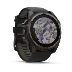 Garmin fenix 8 - 51 mm, Solar, Sapphire, Karbon gri DLC Titanyum, Siyah/Çakıl Grisi Silikon Kayışlı - 2