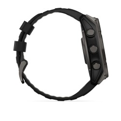 Garmin fenix 8 - 51 mm, Solar, Sapphire, Karbon gri DLC Titanyum, Siyah/Çakıl Grisi Silikon Kayışlı - 4