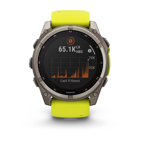 Garmin fenix 8 - 51 mm, Solar, Sapphire - Titanyum, Amp Sarı/Grafit Silikon Kayışlı - 2