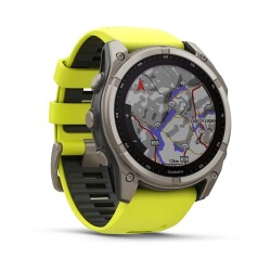 Garmin fenix 8 - 51 mm, Solar, Sapphire - Titanyum, Amp Sarı/Grafit Silikon Kayışlı - 4