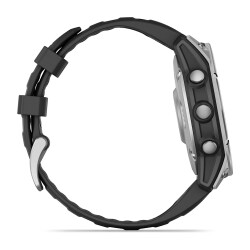 Garmin fenix E – 47 mm, AMOLED Paslanmaz çelik, Siyah silikon kayışlı - 5