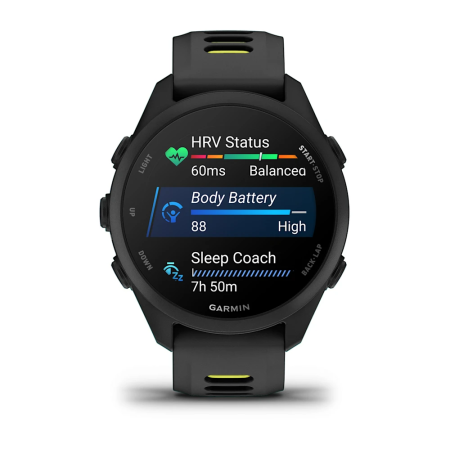 Garmin Forerunner 170 Music - Siyah, Siyah/Amp Sarı Kayışlı - 5
