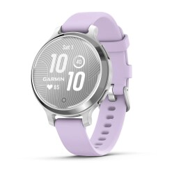 Garmin Lily 2 Active Gümüş - Mor Yasemin Silikon Kayışlı