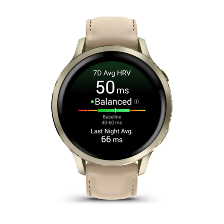 Garmin Venu 4 - 41 mm - Lunar Gold Deri Kayışlı - 2