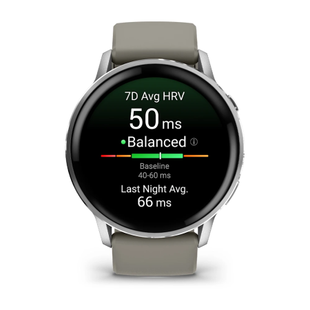 Garmin Venu 4 - 45 mm - Gümüş Gri Silikon Kayışlı - 3