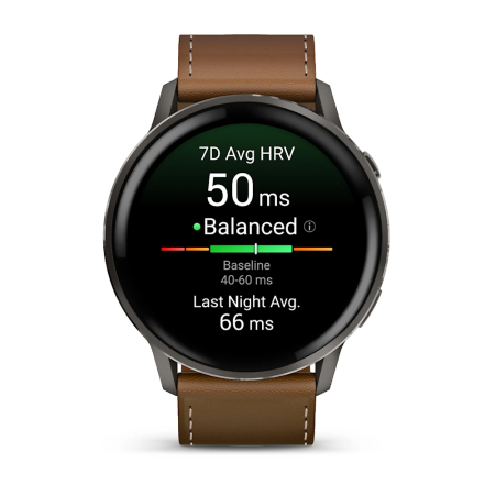 Garmin Venu 4 - 45 mm - Kahverengi Deri Kayışlı - 2