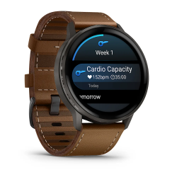 Garmin Venu 4 - 45 mm - Kahverengi Deri Kayışlı - 3