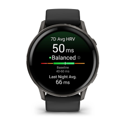 Garmin Venu 4 - 45 mm - Siyah Silikon Kayışlı - 2