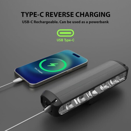 İmpact Beam - 6 Usb Şarjlı 1400lm Bisiklet Ön Işık Far - 5