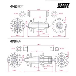 Koozer XM490 Ön Arka Göbek Seti 32 Delik Siyah - 9
