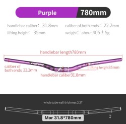 Lunje All Ride Açılı 9mm Gidon Mor 31.8mm - 3