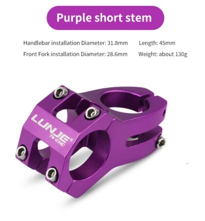 Lunje Bisiklet Gidon Boğazı 31.8mm Mor - 3