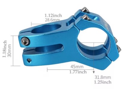 Lunje Bisiklet Gidon Boğazı 31.8mm Mavi - 3