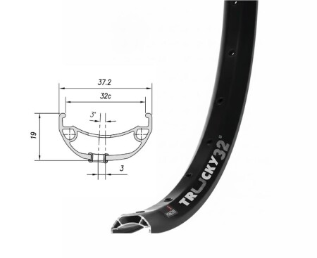 Mach1 TRUCKY 32  29'' Jant Çemberi 32 Delik Disk Fren Siyah Yüzüklü - 1